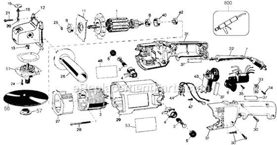 Part Location Diagram of 151122-06 DeWALT Handle and Cover
